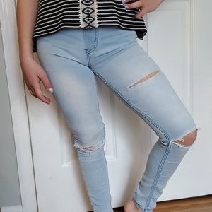 Girls ripped jeans